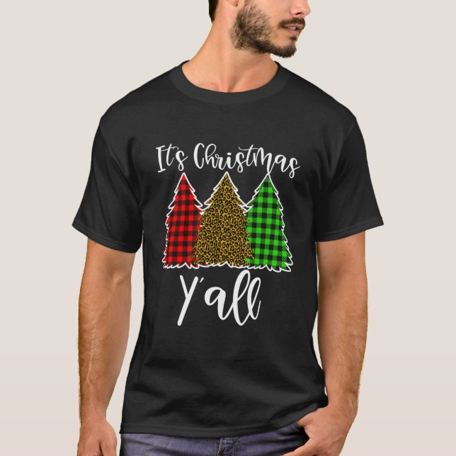 Niedliches Baum Y’All Funny Holiday Xmas T-Shirt (Vorderseite)