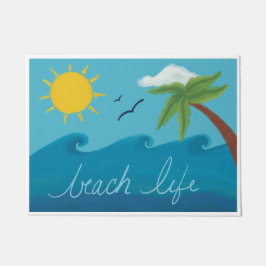 Niedliches Beach Life Doormat Türmatte mit Palmenb