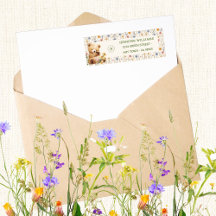 Niedliches Beige Teddy Baby Duwer Envelope Address