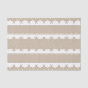Niedliches beige weißes Polka-Punkt-Spitze-Muster Seidenpapier