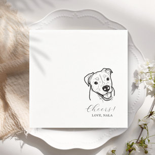 Niedliches Beißgesicht Zeichnend Hunde-Sketch-Hoch Serviette