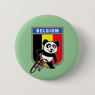 Niedliches Belgien Radfahren Panda Button