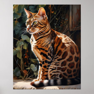 Niedliches Bengalisches Cat Art Print Poster