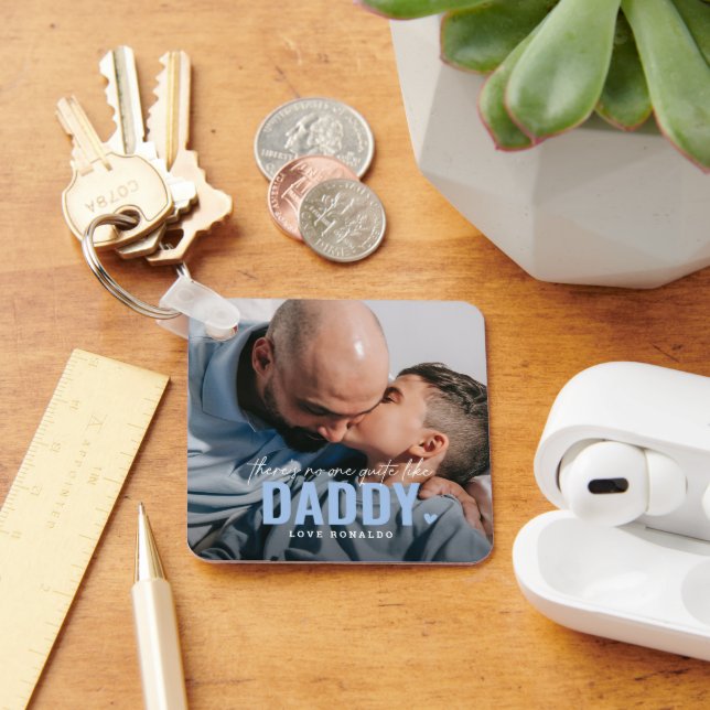 Niedliches benutzerdefiniertes Foto DADDY-Geschenk Schlüsselanhänger (Schreibtisch)