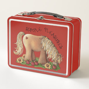 Niedliches, benutzerdefiniertes, rotes Metal-Lunch Metall Lunch Box