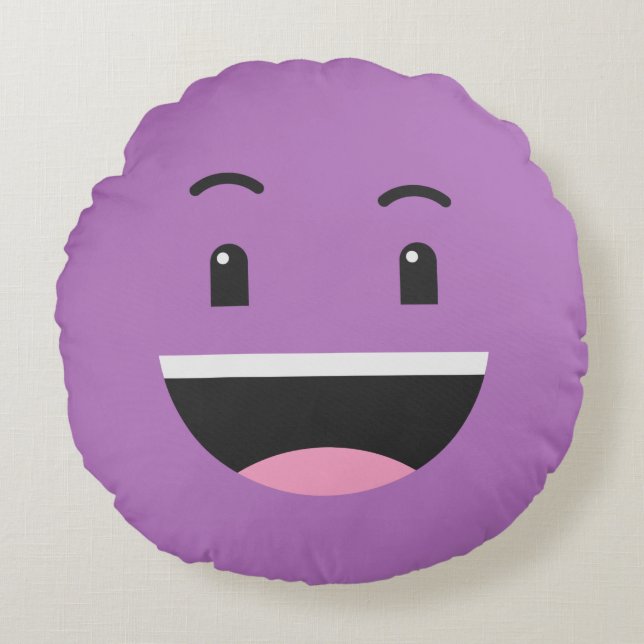 Niedliches, benutzerdefiniertes Textwerfer-Kissen Rundes Kissen (Vorderseite)
