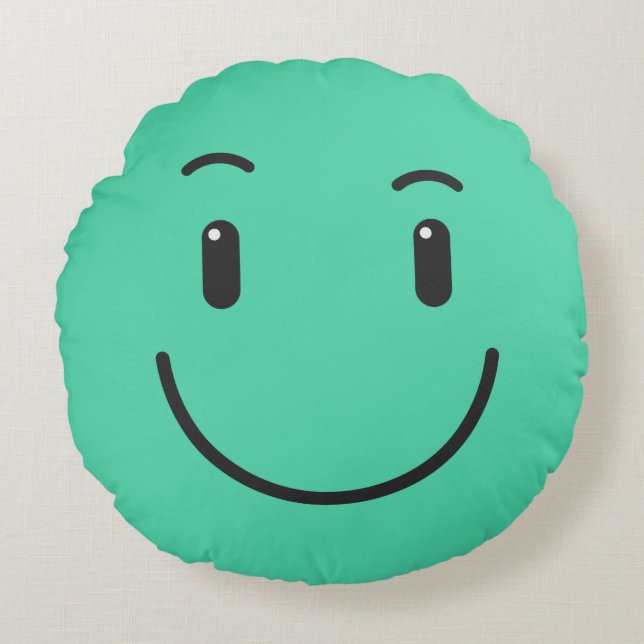 Niedliches, benutzerdefiniertes Textwerfer-Kissen Rundes Kissen (Vorderseite)