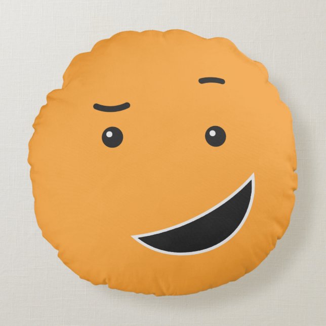 Niedliches, benutzerdefiniertes Textwerfer-Kissen Rundes Kissen (Vorderseite)