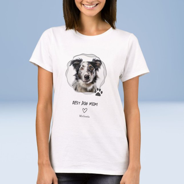 Niedliches Best Dog Mama Foto Frauen T-Shirt (Von Creator hochgeladen)