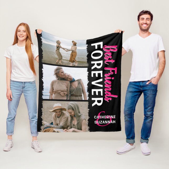 Niedliches "Best Friends Forever" 3 Foto Fleecedecke (Beispiel)