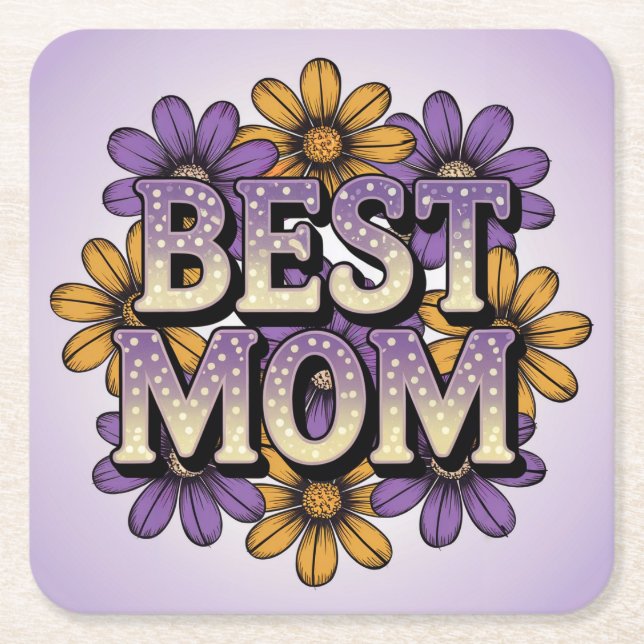 Niedliches Best Mama Untersetzer Set (Vorderseite)