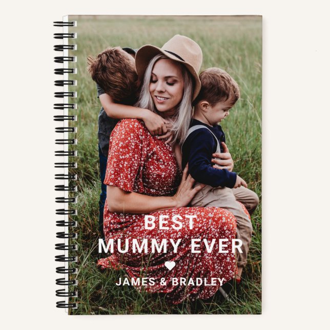 Niedliches Best Mummy Ever Heart Mother Day Foto Notizbuch (Vorderseite)