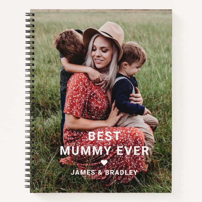 Niedliches Best Mummy Ever Heart Mother Day Foto Notizbuch (Vorderseite)