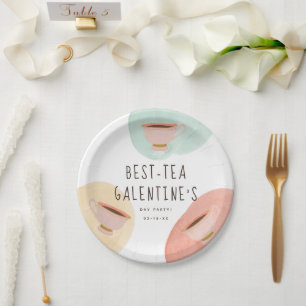 Niedliches Best Teas Galentine's Day Party Pappteller