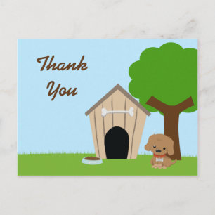 Niedliches bezauberndes Hundehaus danke Postkarte