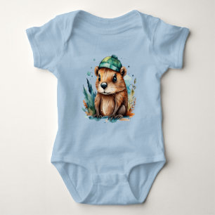 Niedliches Biber Baby Strampler