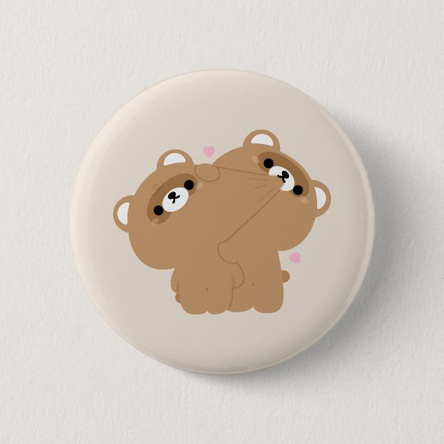Niedliches Biber Button (Vorderseite)