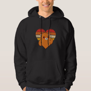 Niedliches Biber Retro-Herz Form Vintag Hoodie
