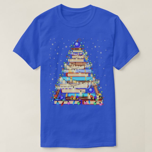 Niedliches biblisches Weihnachtsbibliothek Baumlic T-Shirt (Design vorne)