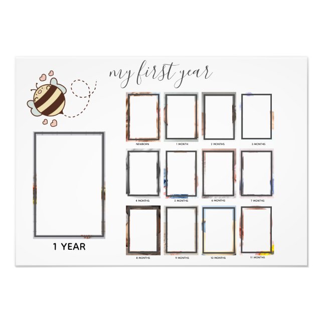 Niedliches Bienenbaby mein erstes Foto Kinderwand  (Vorne)