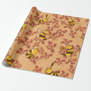Niedliches Bienenhintergrundmuster Geschenkpapier