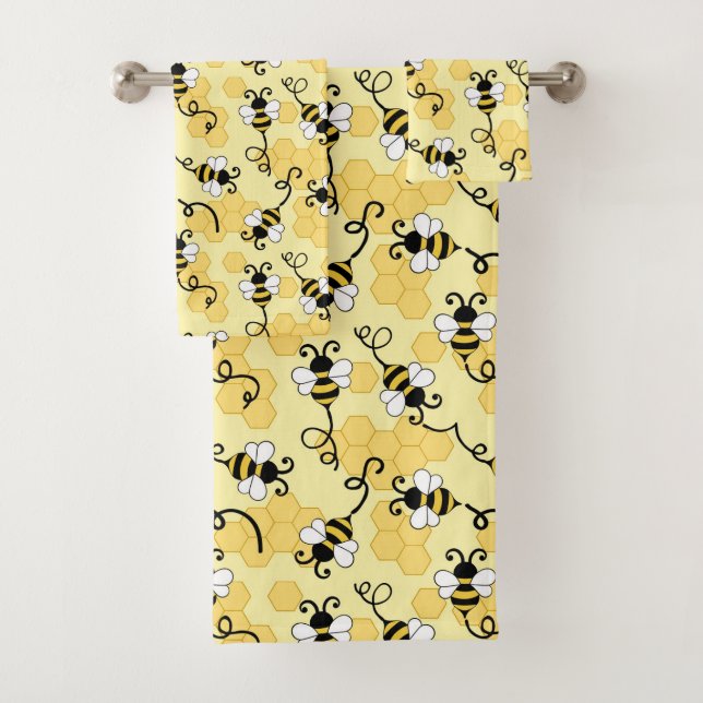Niedliches Bienenmuster Badhandtuch Set (Insitu)
