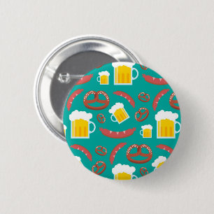Niedliches Bier- und Wurstmuster Button