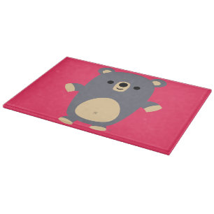 Niedliches Big Blue Cartoon Bear Cutting Board Schneidebrett