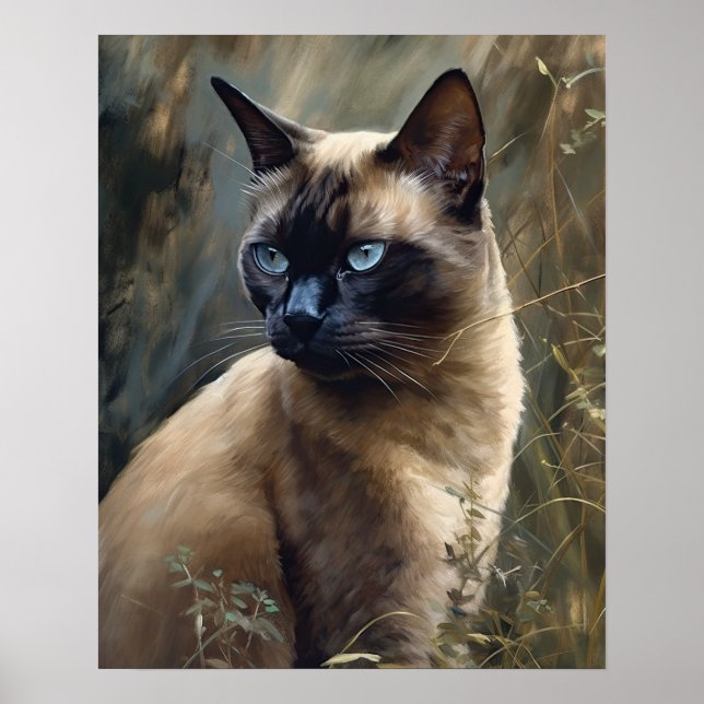 Niedliches birmanisches Katzenkunstposter Poster (Vorne)