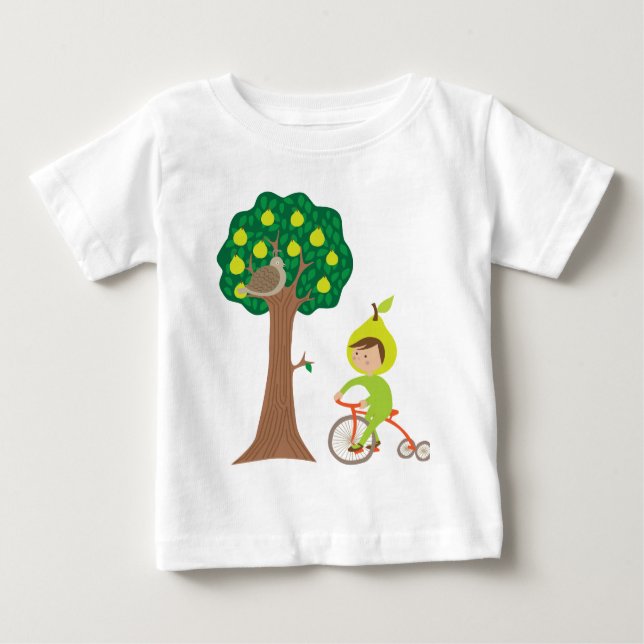 Niedliches Birnenrad durch eine Birne Baby T-shirt (Vorderseite)