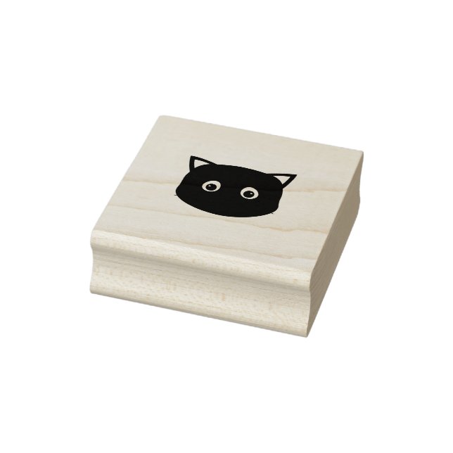 Niedliches Black Cat-Gesicht Gummistempel (Stempel)