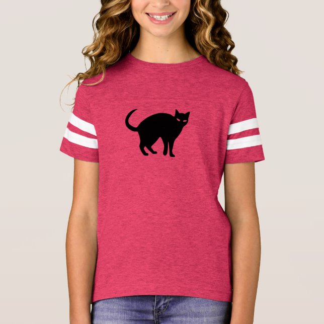 Niedliches Black Cat Halloween-Shirt T-Shirt (Vorderseite)