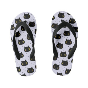 Niedliches Black Cat Polka Dot Pattern Kinderbadesandalen