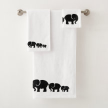 Niedliches Black Elephant Bad Handtuchhandtuch Set