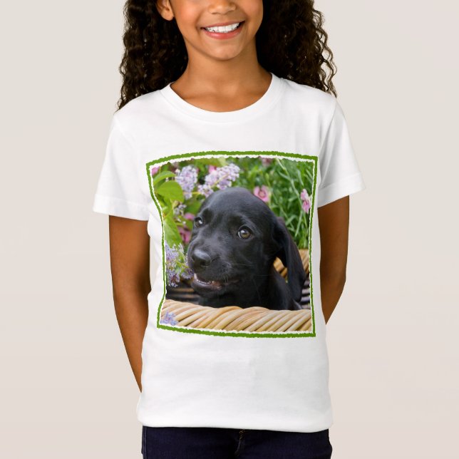 Niedliches Black Labrador Retriever Doppy Pet Foto T-Shirt (Vorderseite)