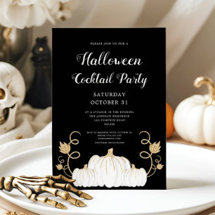 Niedliches Black Pumpkin Halloween Cocktail Party Einladung