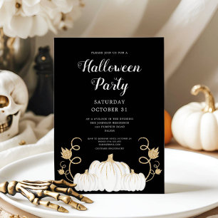 Niedliches Black Pumpkin-Halloween-Party Einladung