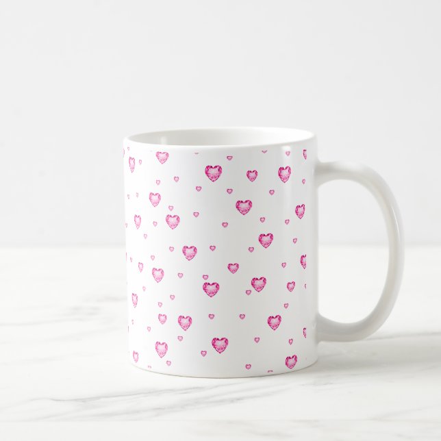 Niedliches Blasen-Gum-Rosa-Valentine-Muster Kaffeetasse (Rechts)