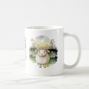 Niedliches Blatt mit benutzerdefiniertem Text Kaffeetasse