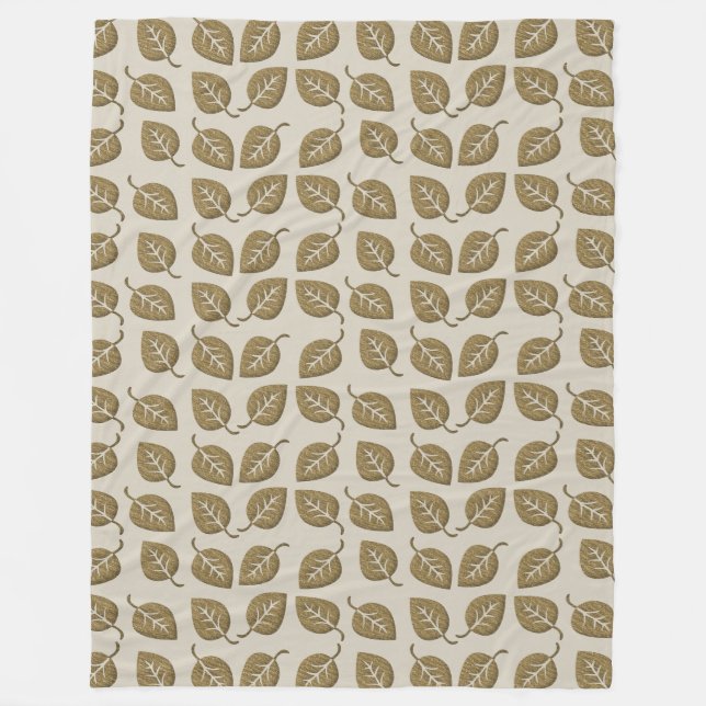 Niedliches Blattmuster Fleecedecke (Vorderseite)