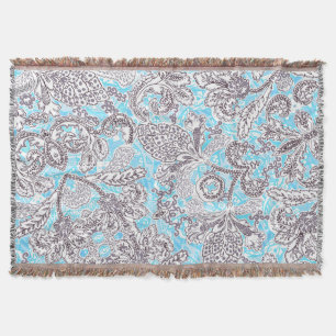 Niedliches blau-graues klassisches Floral Decke