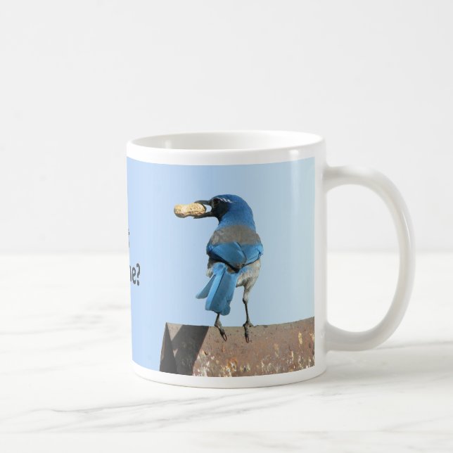 Niedliches Blau scheuert Jay-Vogel u. Erdnuss Tasse (Rechts)