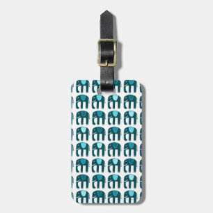 Niedliches Blaue Elefanten-Muster Gepäckanhänger