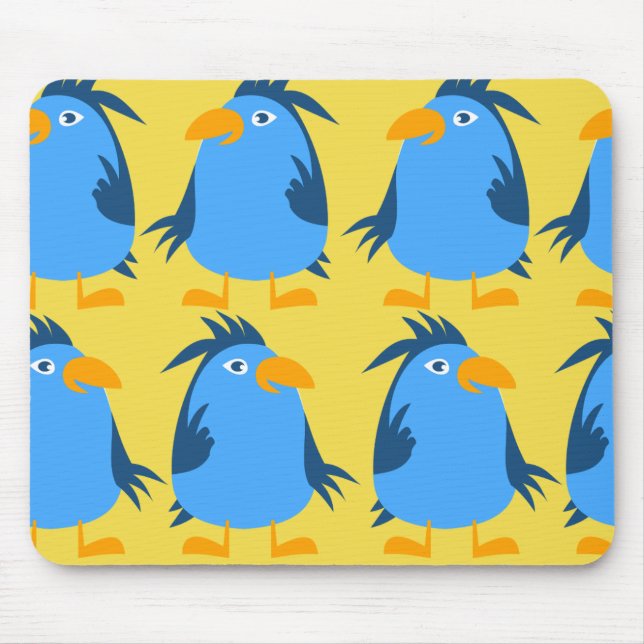 Niedliches Blaue Vogelmousepad anpassen Mousepad (Vorne)