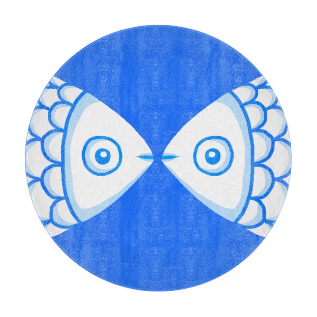 Niedliches, blaues Abstraktes Muster Schneidebrett (Vorderseite)