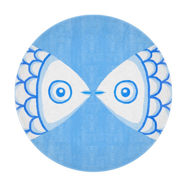 Niedliches, blaues Abstraktes Muster Schneidebrett (Vorderseite)