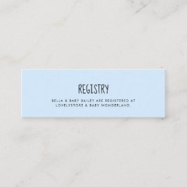 Niedliches blaues Baby-Duschregister Mini Visitenkarte