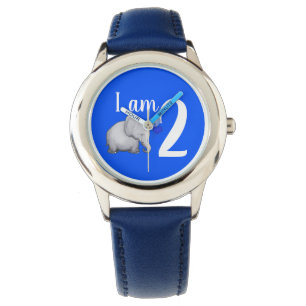 Niedliches blaues Baby-Elefant-kundenspezifisches Armbanduhr