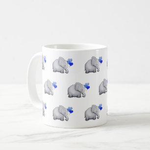 Niedliches blaues Baby-Elefant-Muster-Kinderzimmer Kaffeetasse