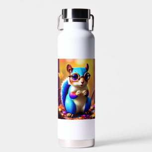 Niedliches blaues Eichhörnchen mit Brille-56786 Trinkflasche